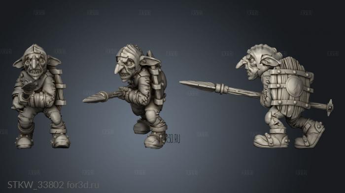 Goblin Spear Thrust TT stl model for CNC