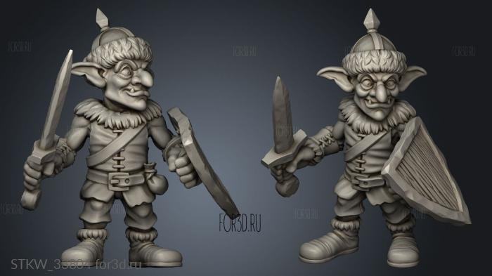 Goblin Stabber stl model for CNC