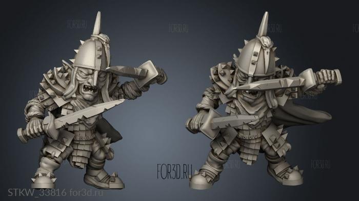 Goblin Warlord stl model for CNC