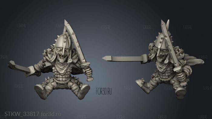 Goblin Warlord Mounted stl model for CNC