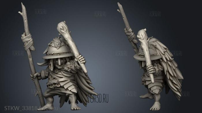 Goblin Warrior stl model for CNC