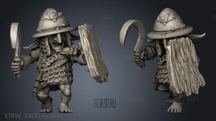 Goblin Warrior stl model for CNC