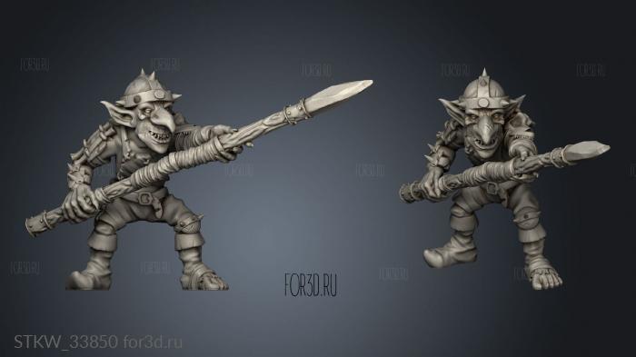 Goblins Guard with Spear stl model for CNC