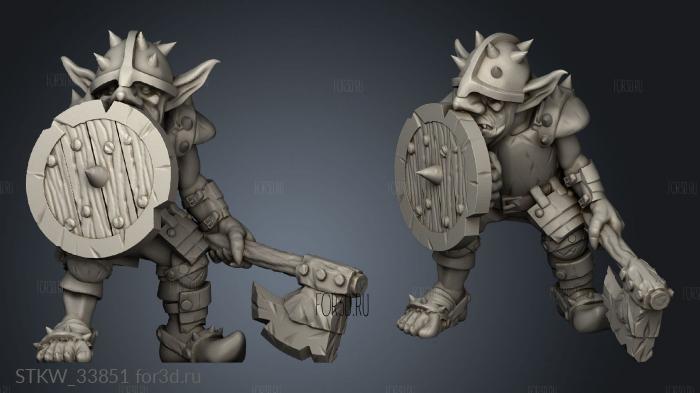 Goblins knight with axe 3d stl модель для ЧПУ