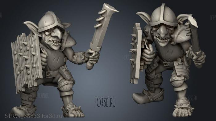 Goblins knight with sword stl model for CNC