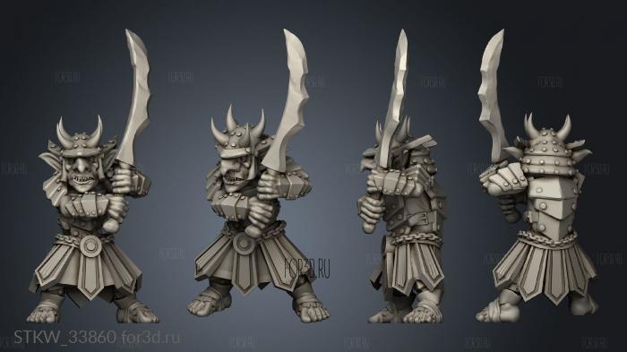 Goblins samurai stl model for CNC