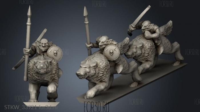 Goblins Wolf Riders Strip stl model for CNC