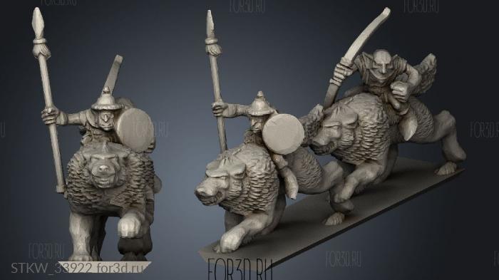 Goblins Wolf Riders Strip stl model for CNC