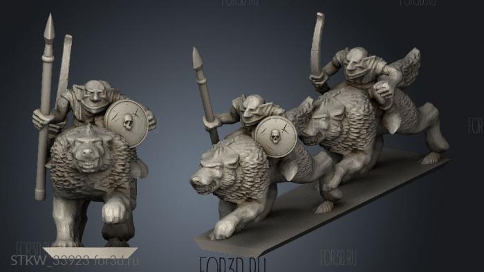 Goblins Wolf Riders Strip stl model for CNC