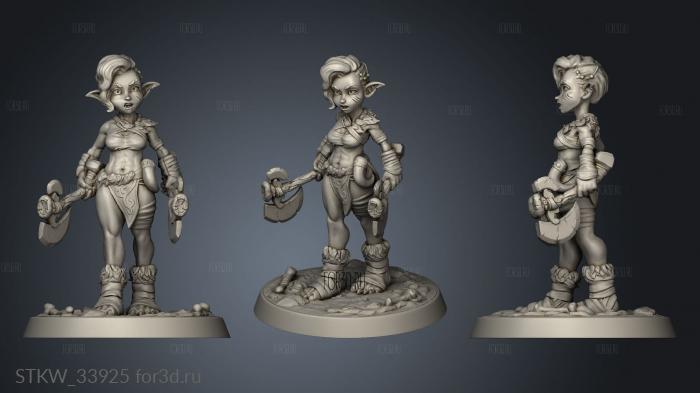 Gobo Goblin Barbarian Axe stl model for CNC