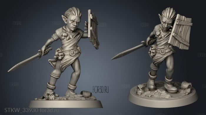 Gobo Goblin Paladin stl model for CNC