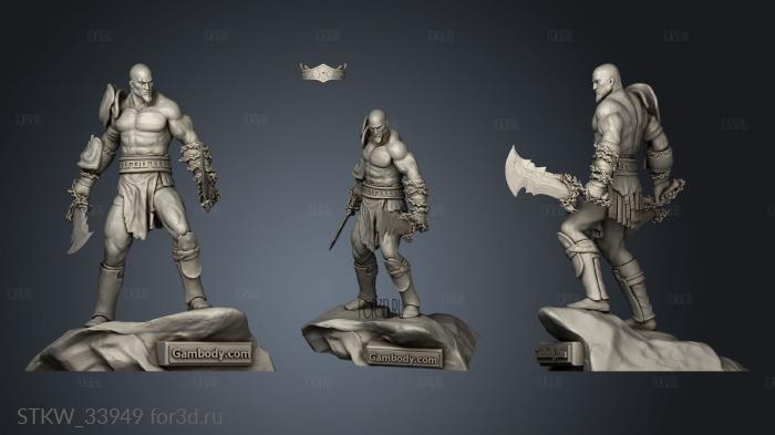 God War Kratos stl model for CNC