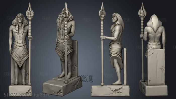 Egypt Modular tall statue stl model for CNC