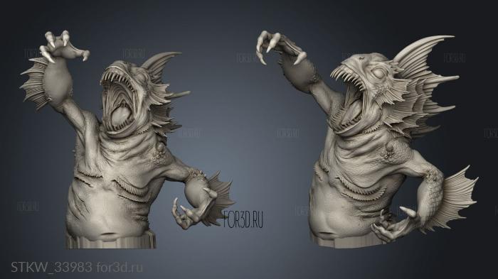 Going Down The Drain Leviathan Fishman stl model for CNC