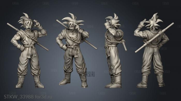 Goku from Dragon Ball stl model for CNC