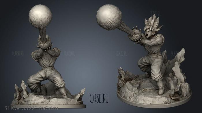 Goku Saiyan Kamehameha stl model for CNC