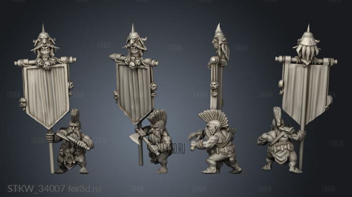 Command yer Flag Bearer stl model for CNC