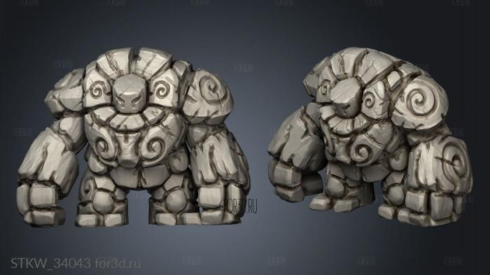 Golem Stone stl model for CNC