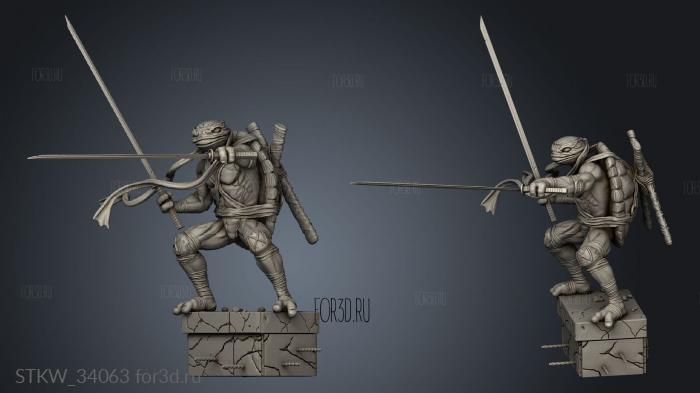 good smile Teenage Mutant Ninja Turtle Diorama leo stl model for CNC