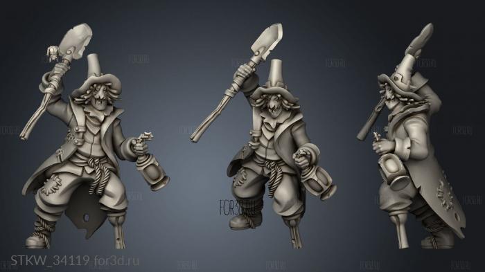 Cursed peasant with shovel stl model for CNC