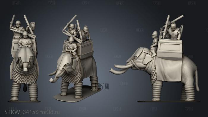 Greek ian Elephant oured stl model for CNC