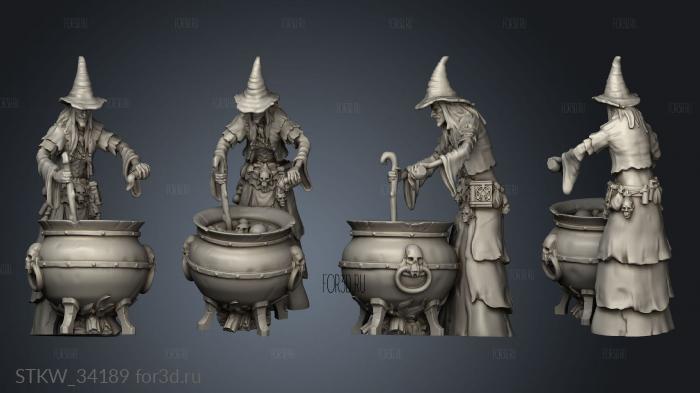 Green Hag Cauldron stl model for CNC