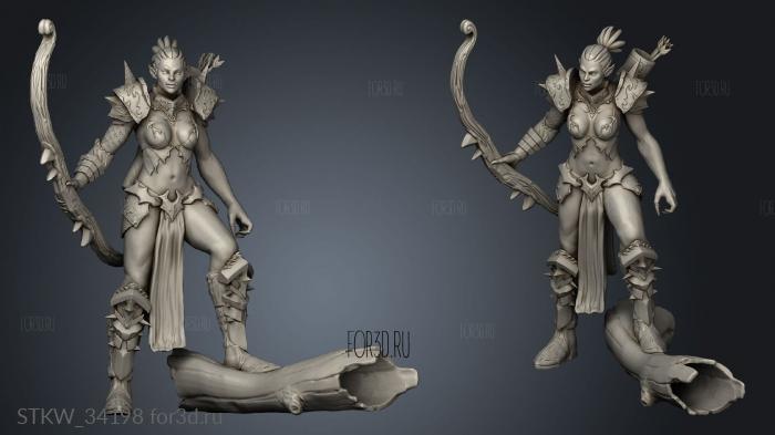 Female Archer stl model for CNC