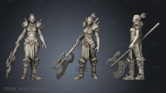 Female Axe stl model for CNC