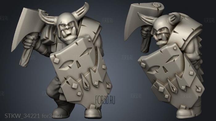 Orc Warrior stl model for CNC