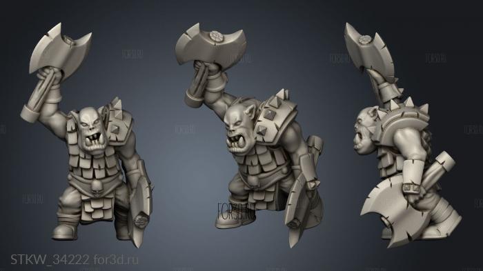 Orc Warrior stl model for CNC