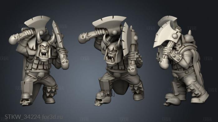 Orc Warrior stl model for CNC