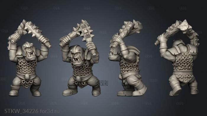 Orc Warrior stl model for CNC