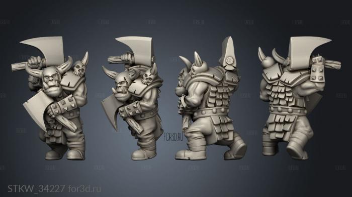 Orc Warrior stl model for CNC