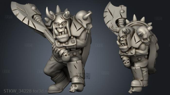 Orc Warrior stl model for CNC