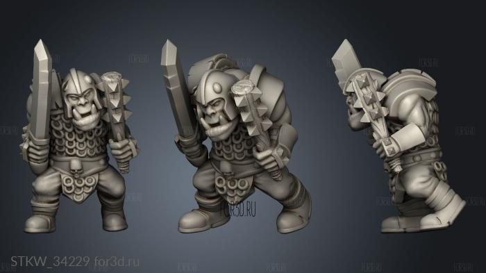 Orc Warrior stl model for CNC