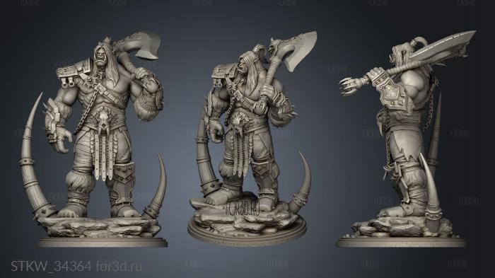 Grommash Hellscream stl model for CNC