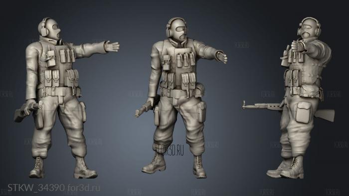 Grunt Level Insurgents Goon Leader stl model for CNC