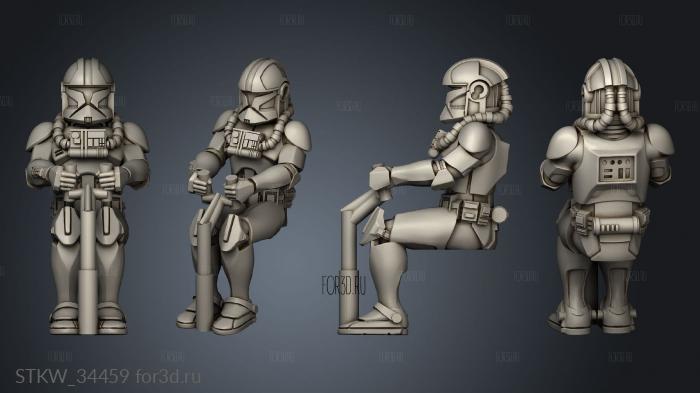 Gunship star wars laat pla Pilot stl model for CNC