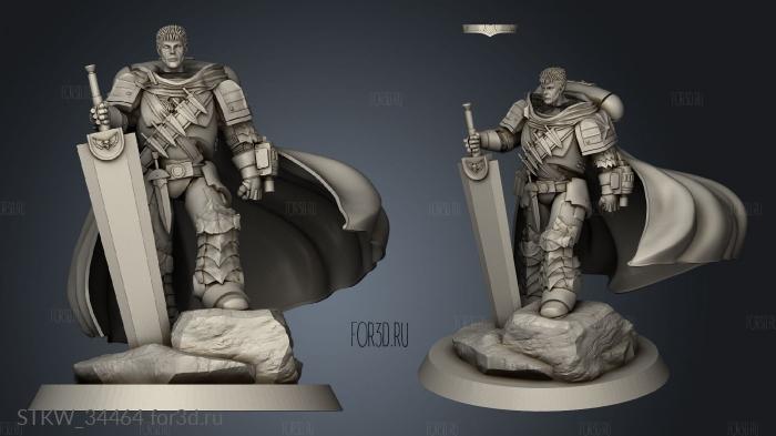 Gutz Crazed Marine Captain Berserk stl model for CNC