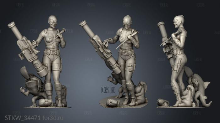 Gwenpool rworks stl model for CNC