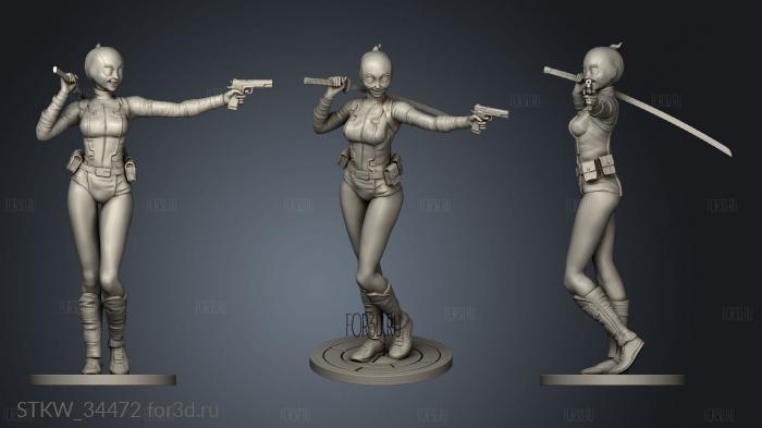 Gwenpool statue stl model for CNC