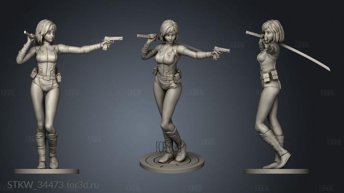 Gwenpool statue stl model for CNC