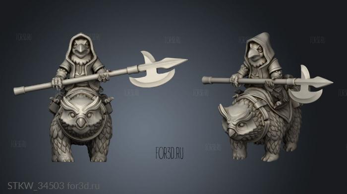 Halberd Owl Bear Rider 3d stl модель для ЧПУ