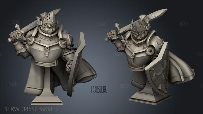 Bust Sir Oswan paladin stl model for CNC