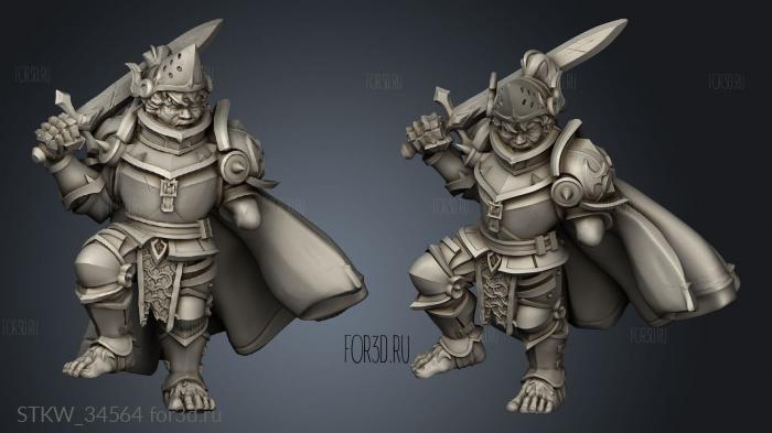 halfling paladin 3d stl модель для ЧПУ