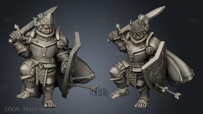 halfling paladin 3d stl модель для ЧПУ