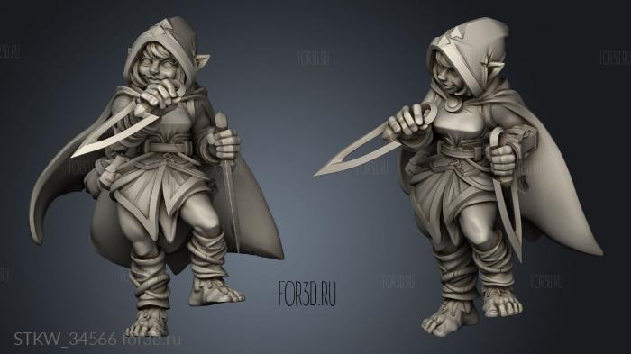 halfling rogue stl model for CNC