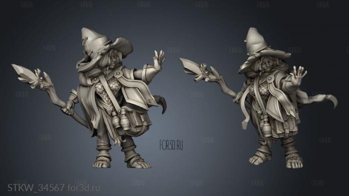 halfling wizard stl model for CNC