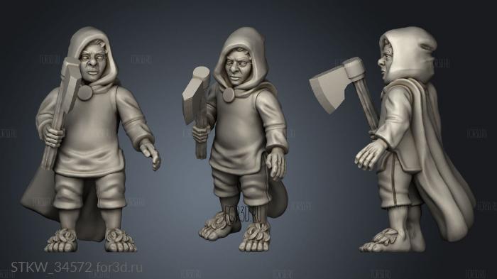 Joinedver Halfling Joined stl model for CNC