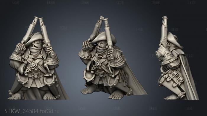 Shooter two pistols stl model for CNC